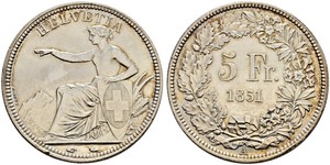 5 Franc Switzerland Silver 