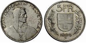 5 Franc Switzerland Silver 