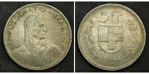 5 Franc Switzerland Silver 