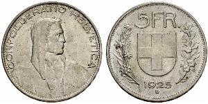 5 Franc Switzerland Silver 