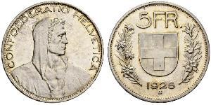 5 Franc Switzerland Silver 