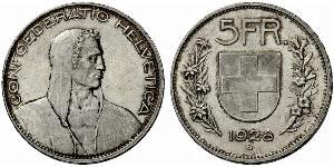 5 Franc Switzerland Silver 