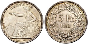 5 Franc Switzerland Silver 