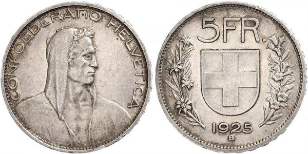 5 Franc Switzerland Silver 