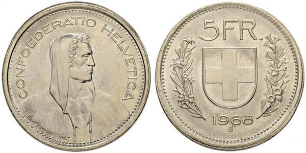 5 Franc Switzerland Silver 