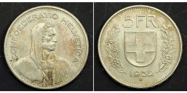 5 Franc Switzerland Silver 