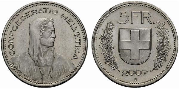 5 Franc Switzerland Silver 