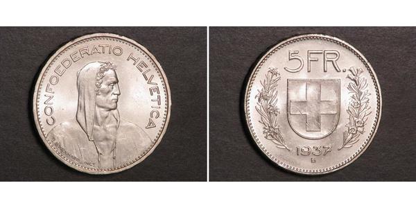 5 Franc Switzerland Silver 