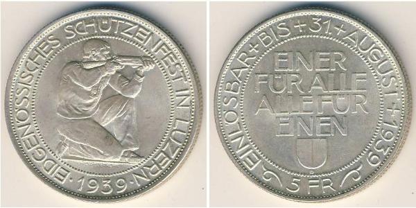 5 Franc Switzerland Silver 