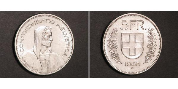 5 Franc Switzerland Silver 