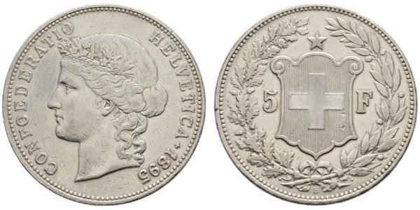 5 Franc Switzerland Silver 