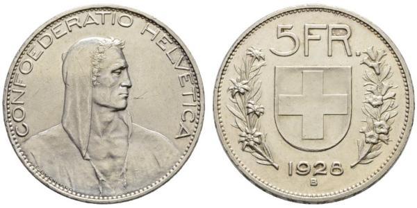 5 Franc Switzerland Silver 