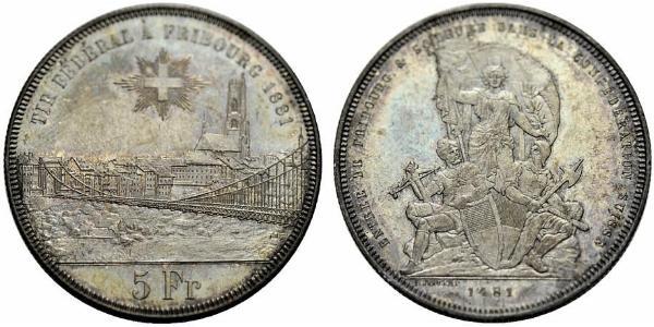5 Franc Switzerland Silver 