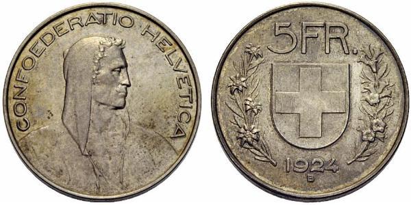 5 Franc Switzerland Silver 