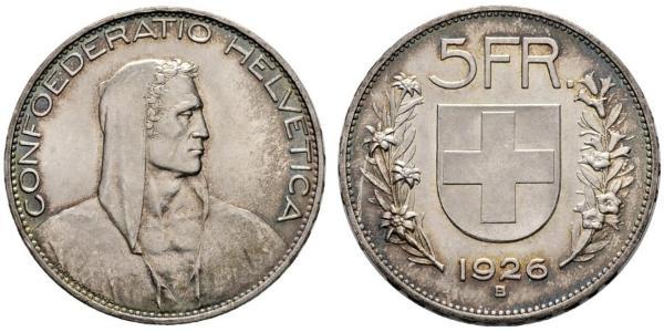 5 Franc Switzerland Silver 