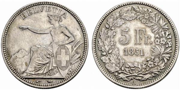 5 Franc Switzerland Silver 