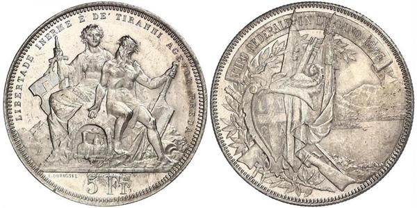 5 Franc Switzerland Silver 