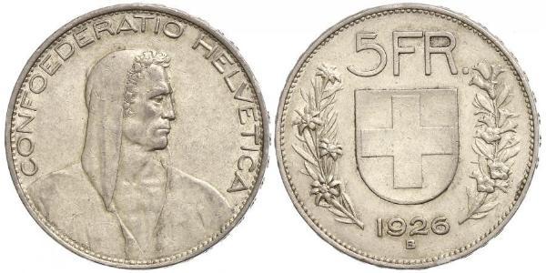 5 Franc Switzerland Silver 