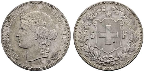 5 Franc Switzerland Silver 