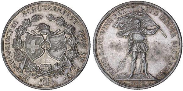 5 Franc Switzerland Silver 