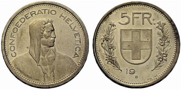 5 Franc Switzerland Silver 