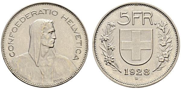 5 Franc Switzerland Silver 