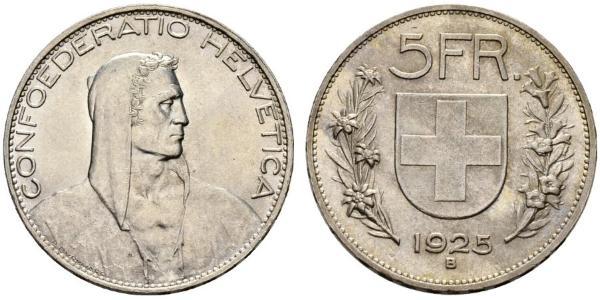 5 Franc Switzerland Silver 