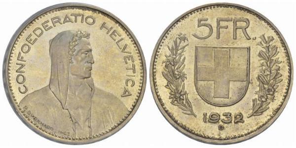 5 Franc Switzerland Silver 
