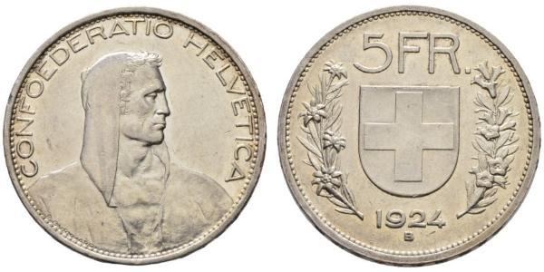 5 Franc Switzerland Silver 