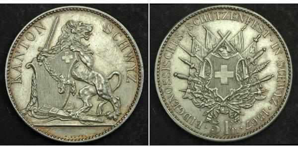 5 Franc Switzerland Silver 