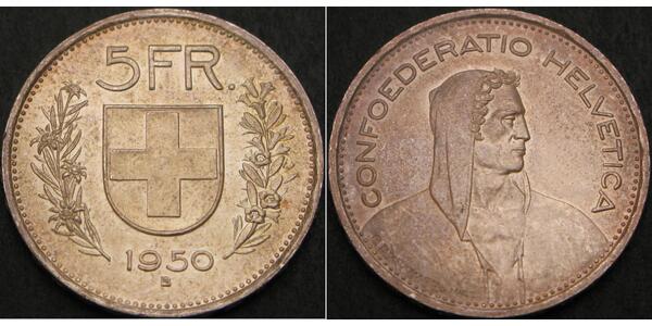 5 Franc Switzerland Silver 