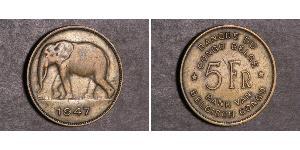 5 Franc Belgian Congo (1908 - 1960)  