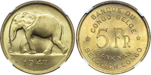 5 Franc Belgian Congo (1908 - 1960)  