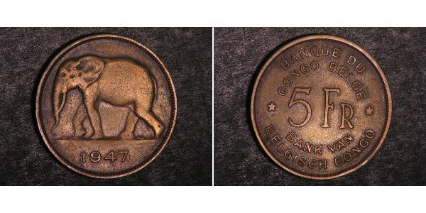 5 Franc Belgian Congo (1908 - 1960)  