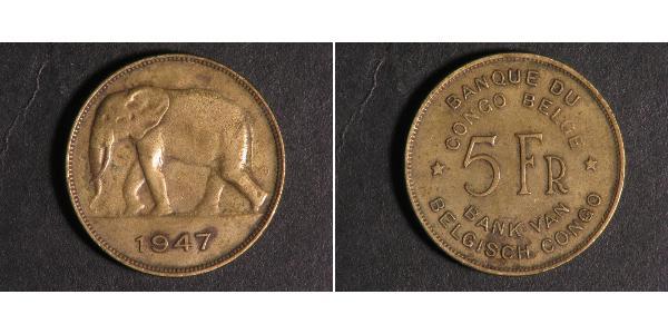 5 Franc Belgian Congo (1908 - 1960)  