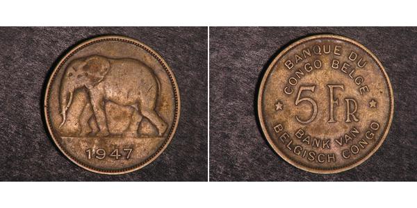 5 Franc Belgian Congo (1908 - 1960)  