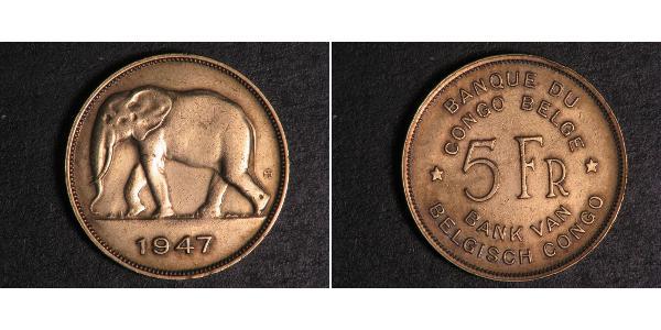 5 Franc Congo Belga (1908 - 1960)  
