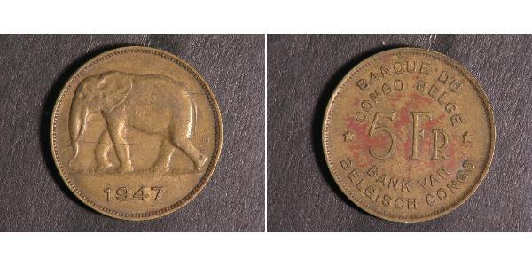 5 Franc Congo belge (1908 - 1960)  