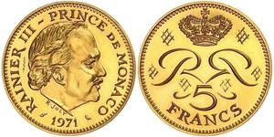 5 Franc Monaco  Rainier III, Prince of Monaco