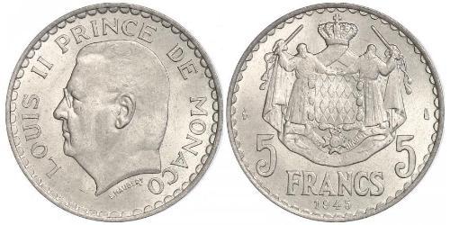 5 Franc Monaco  Louis II. von Monaco (1870-1949)