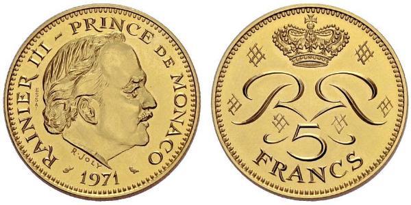 5 Franc Monaco  Rainier III, Prince of Monaco