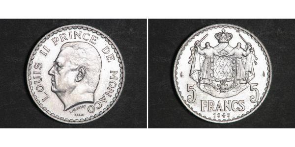 5 Franc Monaco  路易二世 (摩纳哥) (1870 - 1949)