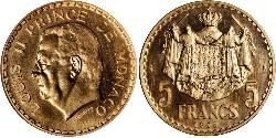 5 Franc Principato di Monaco  Luigi II di Monaco (1870-1949)