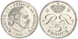 5 Franc Principato di Monaco  Ranieri III di Monaco