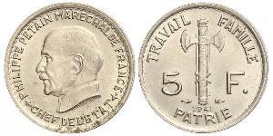 5 Franc Vichy France (1940-1944)  Philippe Pétain