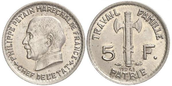 5 Franc Vichy France (1940-1944)  Philippe Pétain