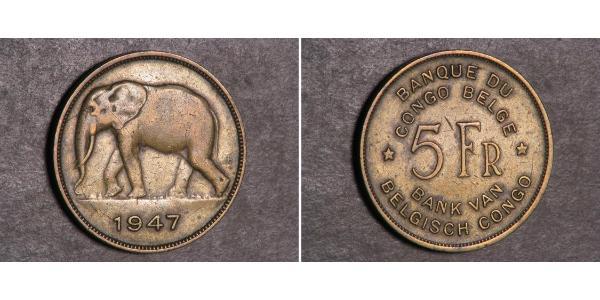 5 Franc 比屬剛果 (1908 - 1960)  