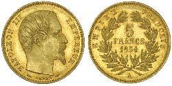 5 Franc 法蘭西第二帝國 (1852 - 1870) 金 拿破仑三世