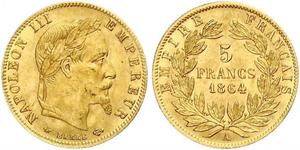 5 Franc 法蘭西第二帝國 (1852 - 1870) 金 拿破仑三世