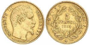 5 Franc 法蘭西第二帝國 (1852 - 1870) 金 拿破仑三世
